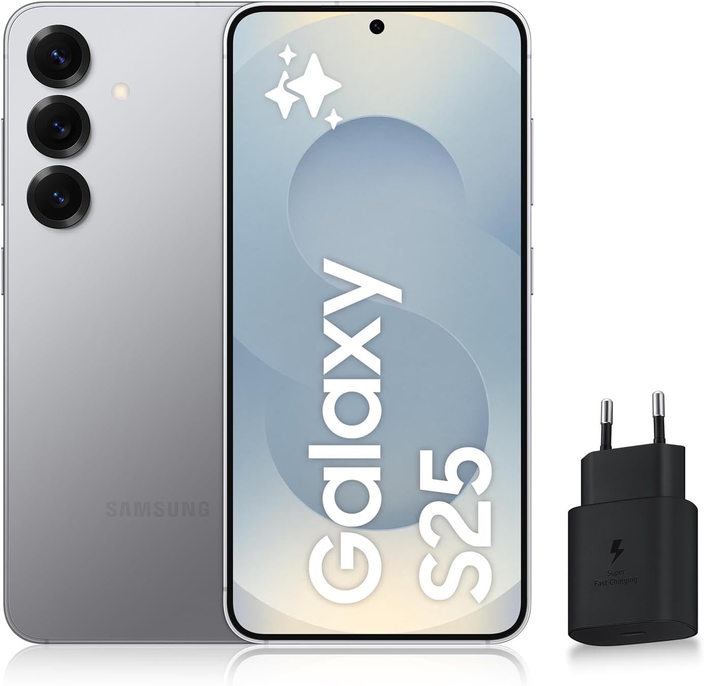 Samsung s25 Edge - Samsung Galaxy S25, Smartphone Android 5G avec Galaxy AI, 128 Go, Chargeur Secteur Rapide 25 W Inclus, Smartphone Débloqué, Gris, Version FR – Image 2