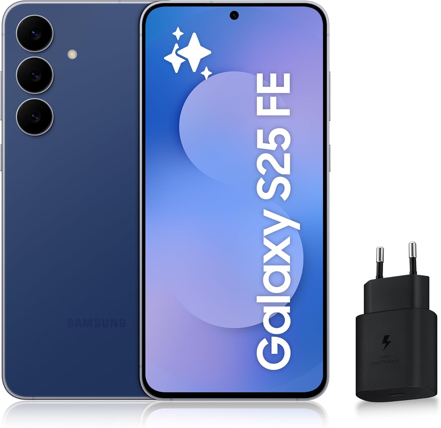 Samsung s25 Edge - Samsung Galaxy S25 FE, Smartphone Android 5G avec Galaxy AI, 256 Go, Chargeur Secteur Rapide 25W Inclus, Smartphone Débloqué, Bleu Nuit, Version FR – Image 2