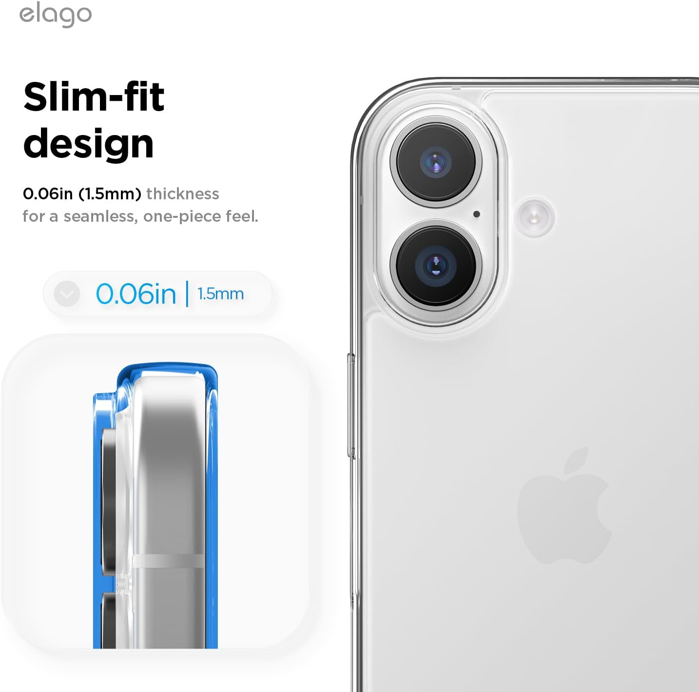 Coque iPhone 17 - elago Coque hybride transparente compatible avec iPhone 17 6,3" – Technologie hybride PC + TPU, coque de protection antichoc, fine, transparente (transparent) – Image 5