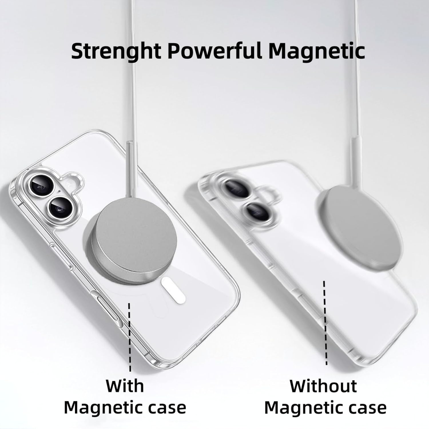 Coque iPhone 17 - Coque pour iPhone 17, 6,3 pouces avec 2 écrans en verre trempé, coque magnétique intégrée, protection anti-chocs et anti-rayures, coque transparente en TPU pour iPhone 17 (iPhone_17) – Image 5
