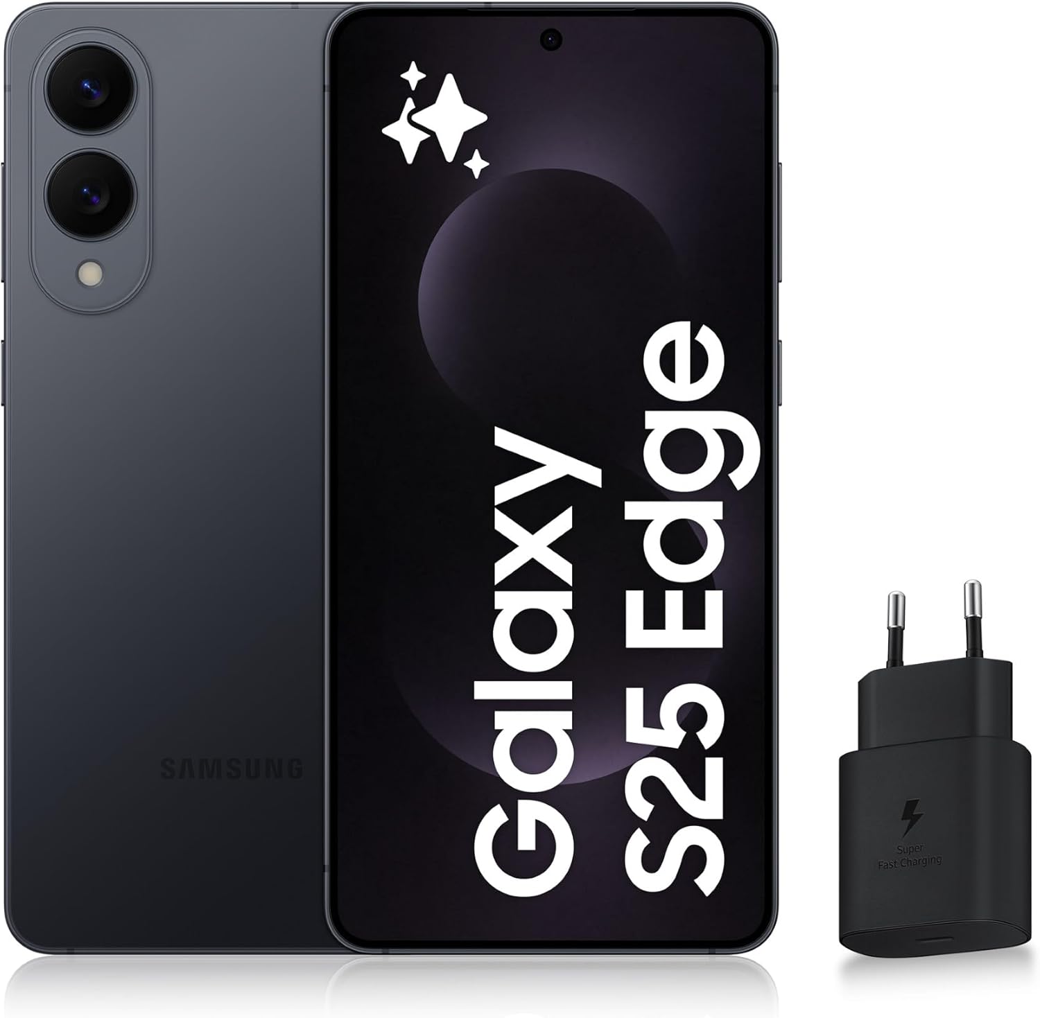 Samsung s25 Edge - Samsung Galaxy S25 Edge, Smartphone Android 5G avec Galaxy AI, 256 Go, Chargeur Secteur Rapide 25W Inclus, Smartphone Débloqué, Noir Titane Absolu, Version FR – Image 2