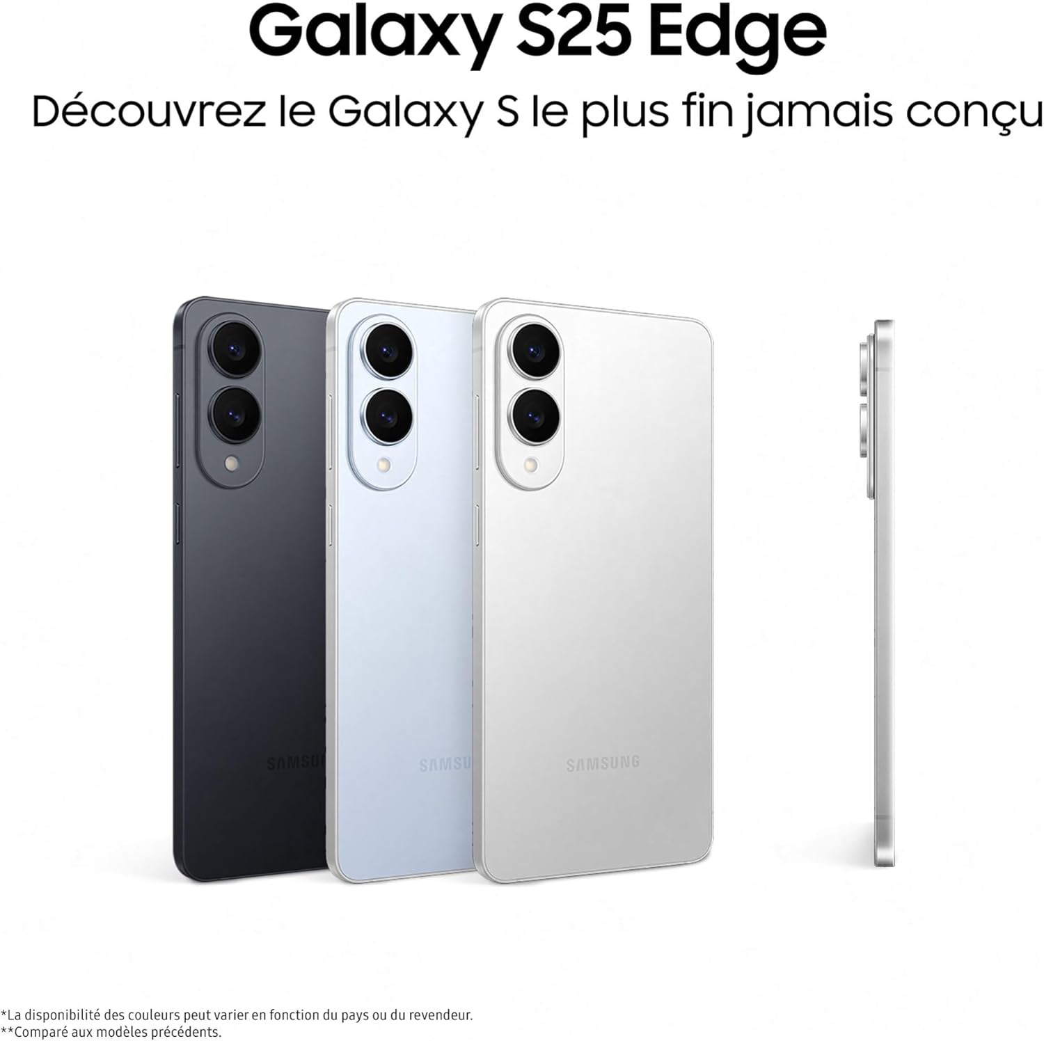 Samsung s25 Edge - Samsung Galaxy S25 Edge, Smartphone Android 5G avec Galaxy AI, 256 Go, Chargeur Secteur Rapide 25W Inclus, Smartphone Débloqué, Noir Titane Absolu, Version FR – Image 3