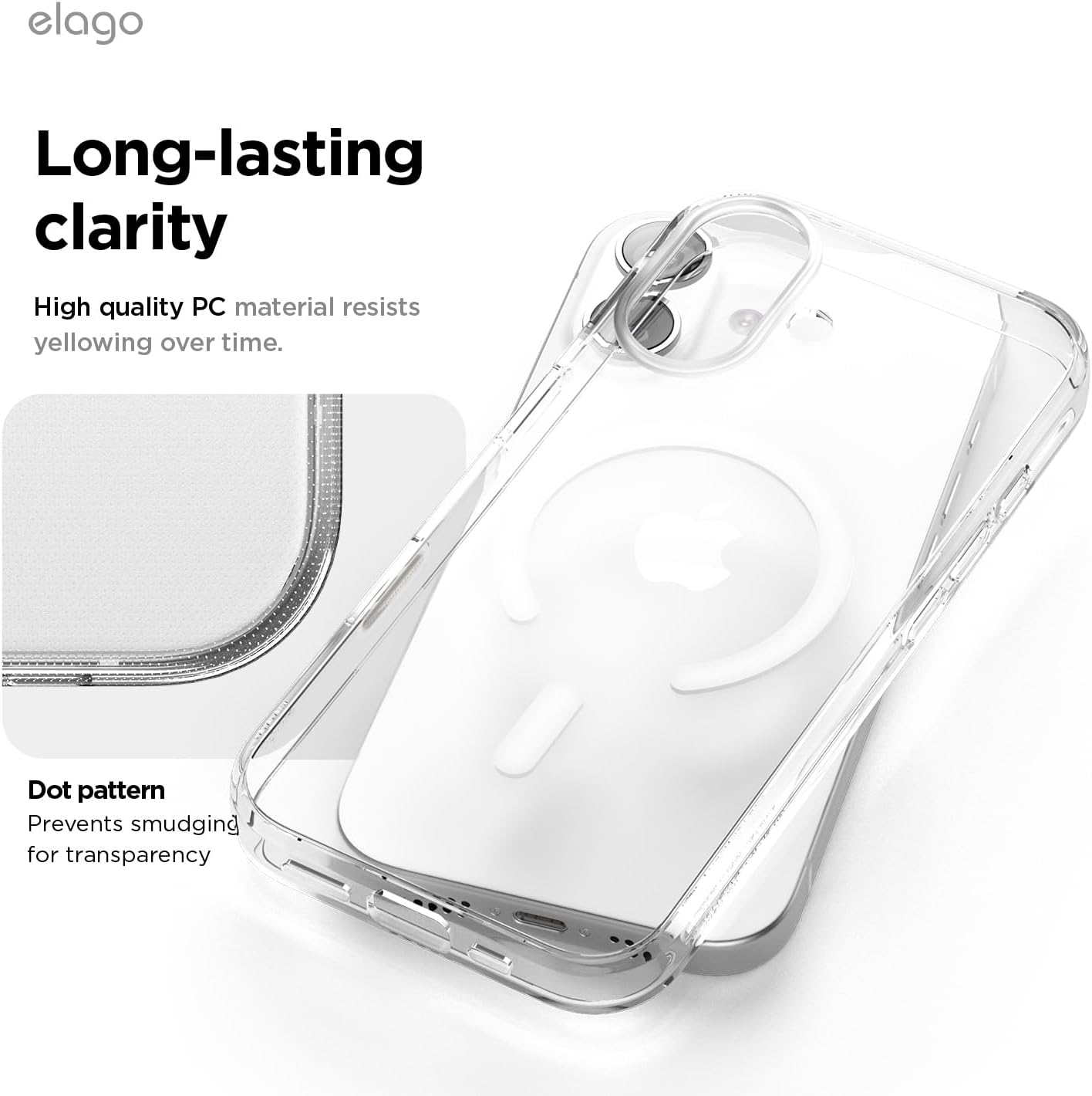 Coque iPhone 17 - elago Coque magnétique hybride transparente compatible avec iPhone 17 6,3" - Compatible avec la technologie hybride MagSafe PC + TPU - Coque de protection fine résistante aux chocs (transparent) – Image 5
