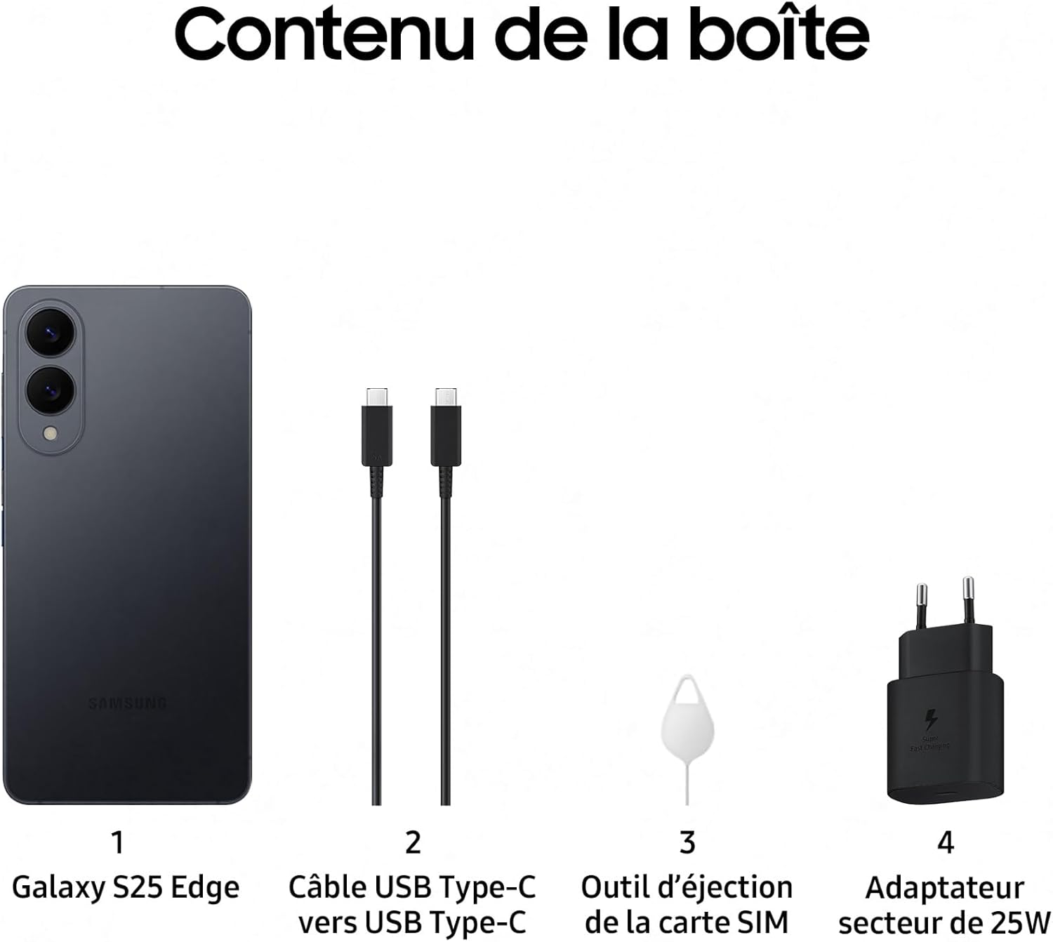 Samsung s25 Edge - Samsung Galaxy S25 Edge, Smartphone Android 5G avec Galaxy AI, 256 Go, Chargeur Secteur Rapide 25W Inclus, Smartphone Débloqué, Noir Titane Absolu, Version FR – Image 11