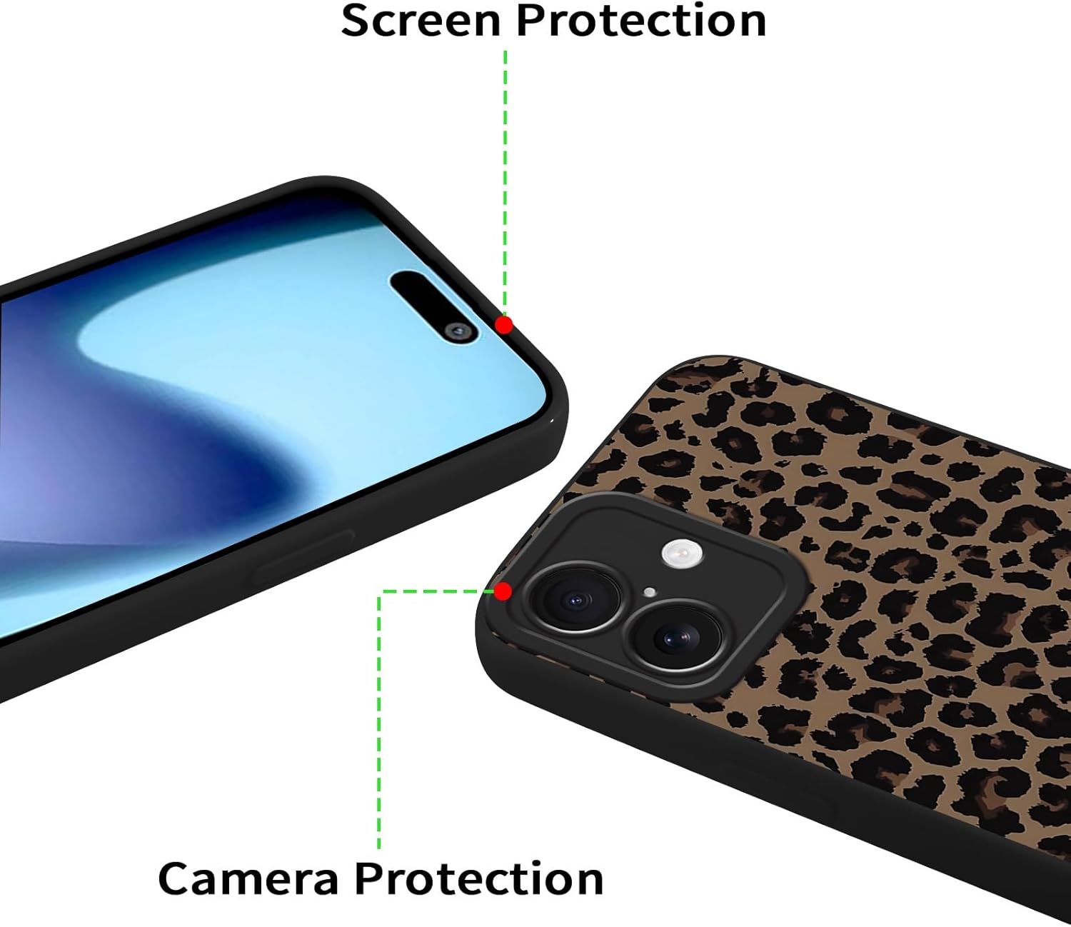 Coque iPhone 17 - Xylota Coque pour iPhone 17 6,3 pouces avec cordon, motif esthétique avec collier réglable, protection d'appareil photo en silicone, cordon portable, coque antichoc pour iPhone 17, léopard 01 – Image 3