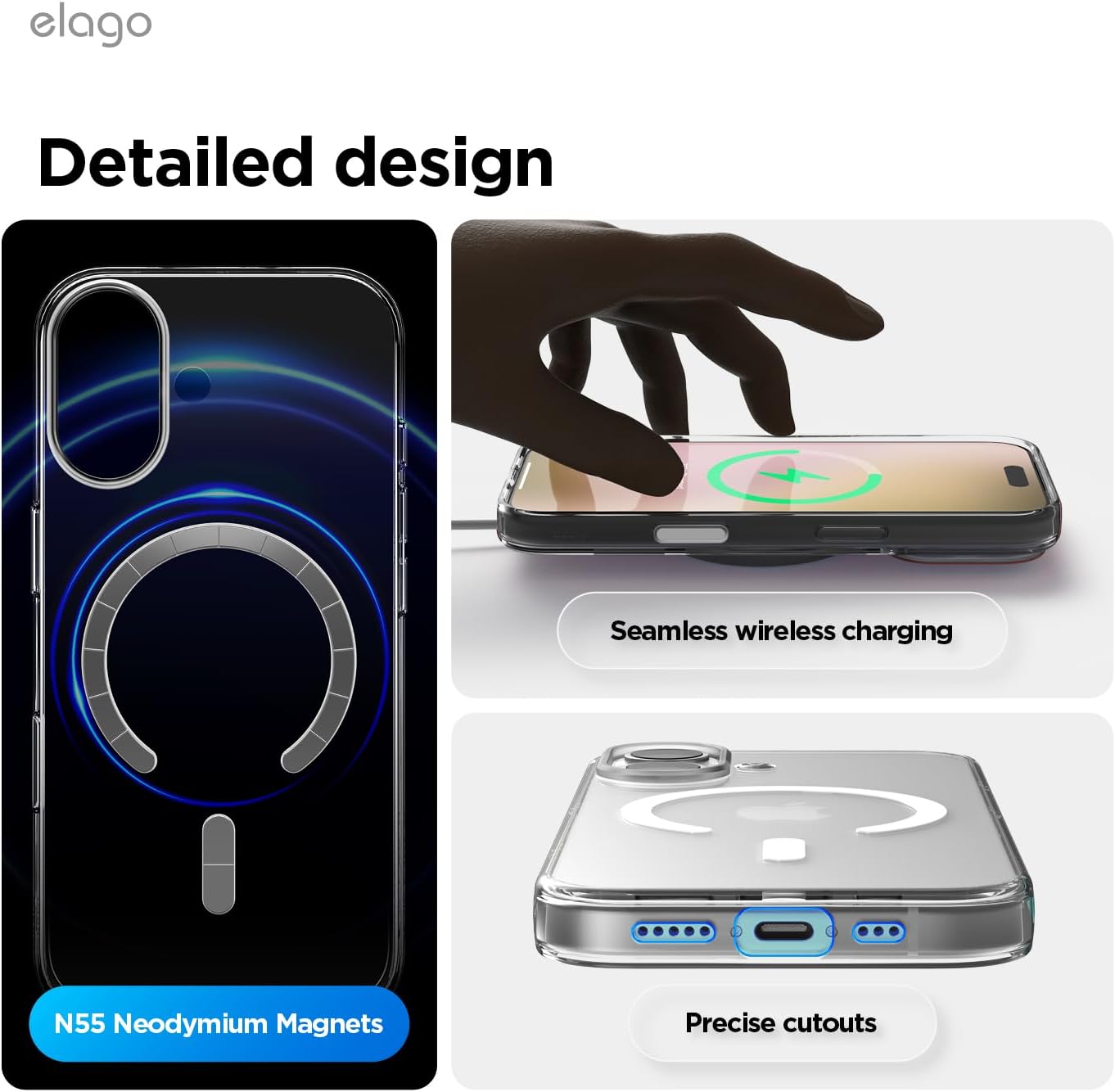 Coque iPhone 17 - elago Coque magnétique hybride transparente compatible avec iPhone 17 6,3" - Compatible avec la technologie hybride MagSafe PC + TPU - Coque de protection fine résistante aux chocs (transparent) – Image 9