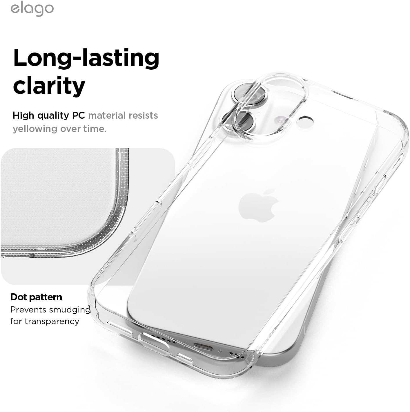 Coque iPhone 17 - elago Coque hybride transparente compatible avec iPhone 17 6,3" – Technologie hybride PC + TPU, coque de protection antichoc, fine, transparente (transparent) – Image 4