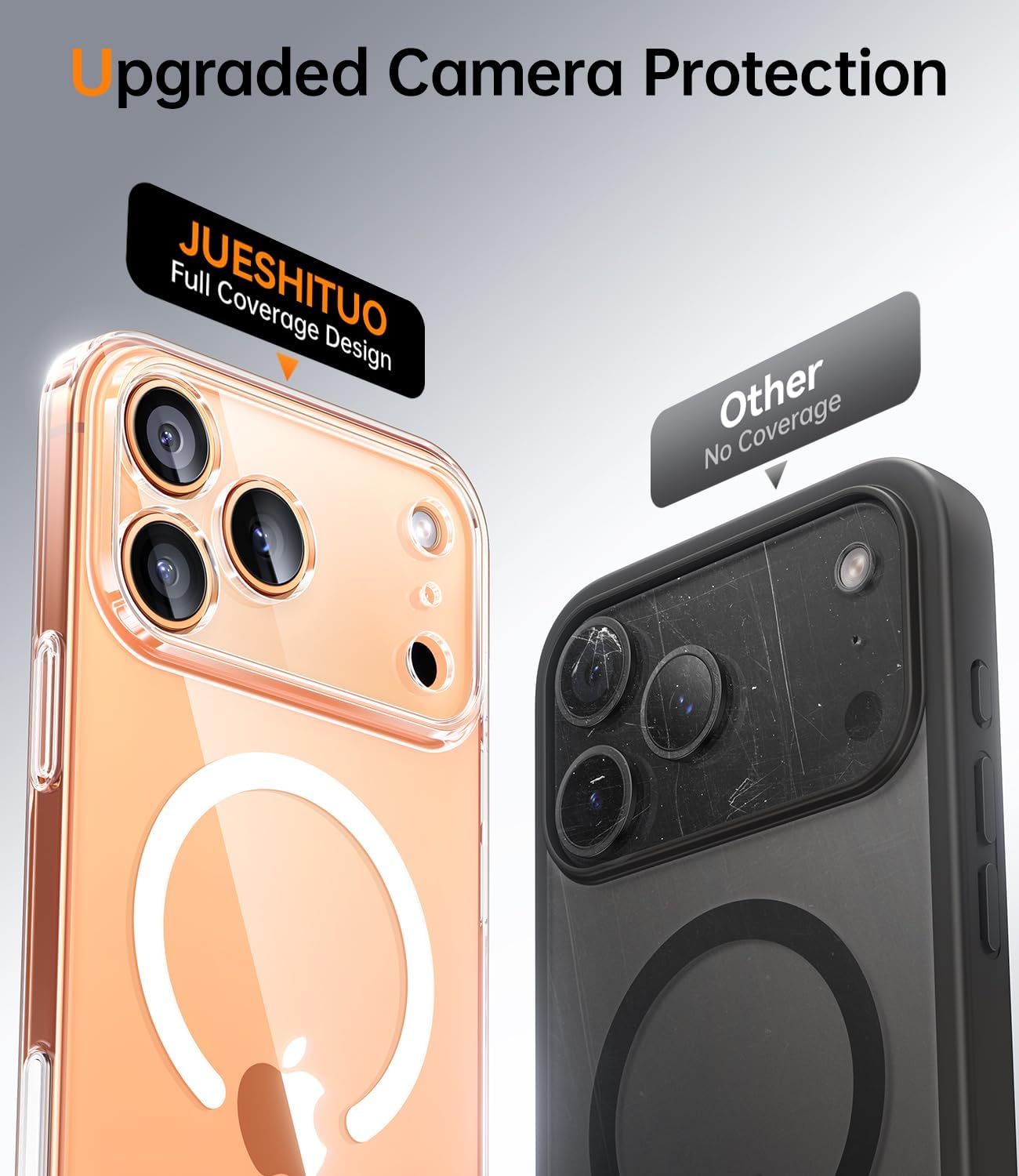 Coque iPhone 17 - JUESHITUO Coque ultra fine pour iPhone 17 Pro Max compatible Magsafe (protection de l'objectif et des boutons de l'appareil photo) (anti-poussière, coque de protection ultralégère) – Transparent – Image 4
