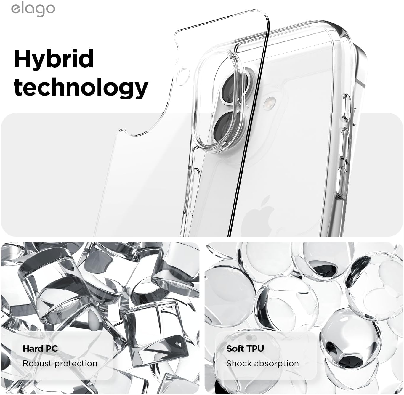 Coque iPhone 17 - elago Coque hybride transparente compatible avec iPhone 17 6,3" – Technologie hybride PC + TPU, coque de protection antichoc, fine, transparente (transparent) – Image 7
