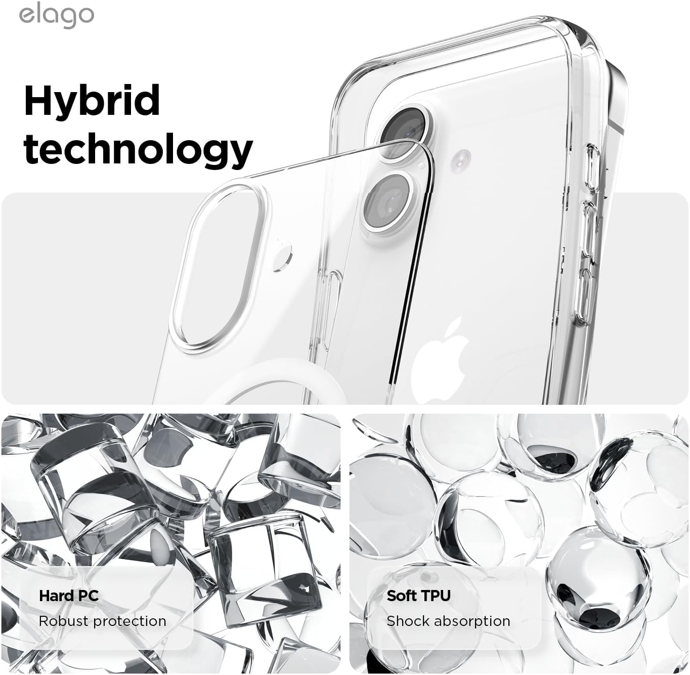 Coque iPhone 17 - elago Coque magnétique hybride transparente compatible avec iPhone 17 6,3" - Compatible avec la technologie hybride MagSafe PC + TPU - Coque de protection fine résistante aux chocs (transparent) – Image 8