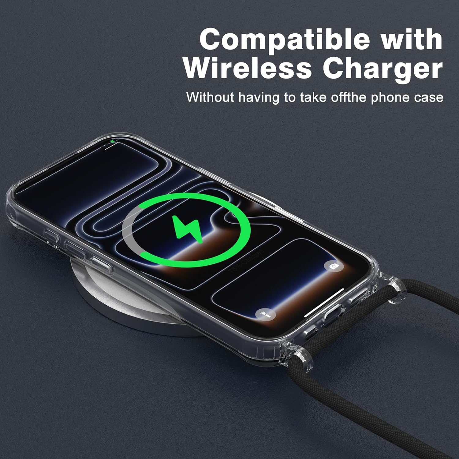 Coque iPhone 17 - Coque pour iPhone 17 avec cordon, transparente, anti-jaunissement, résistante aux chocs, coque de téléphone réglable avec lanière, coque de protection complète – Image 9