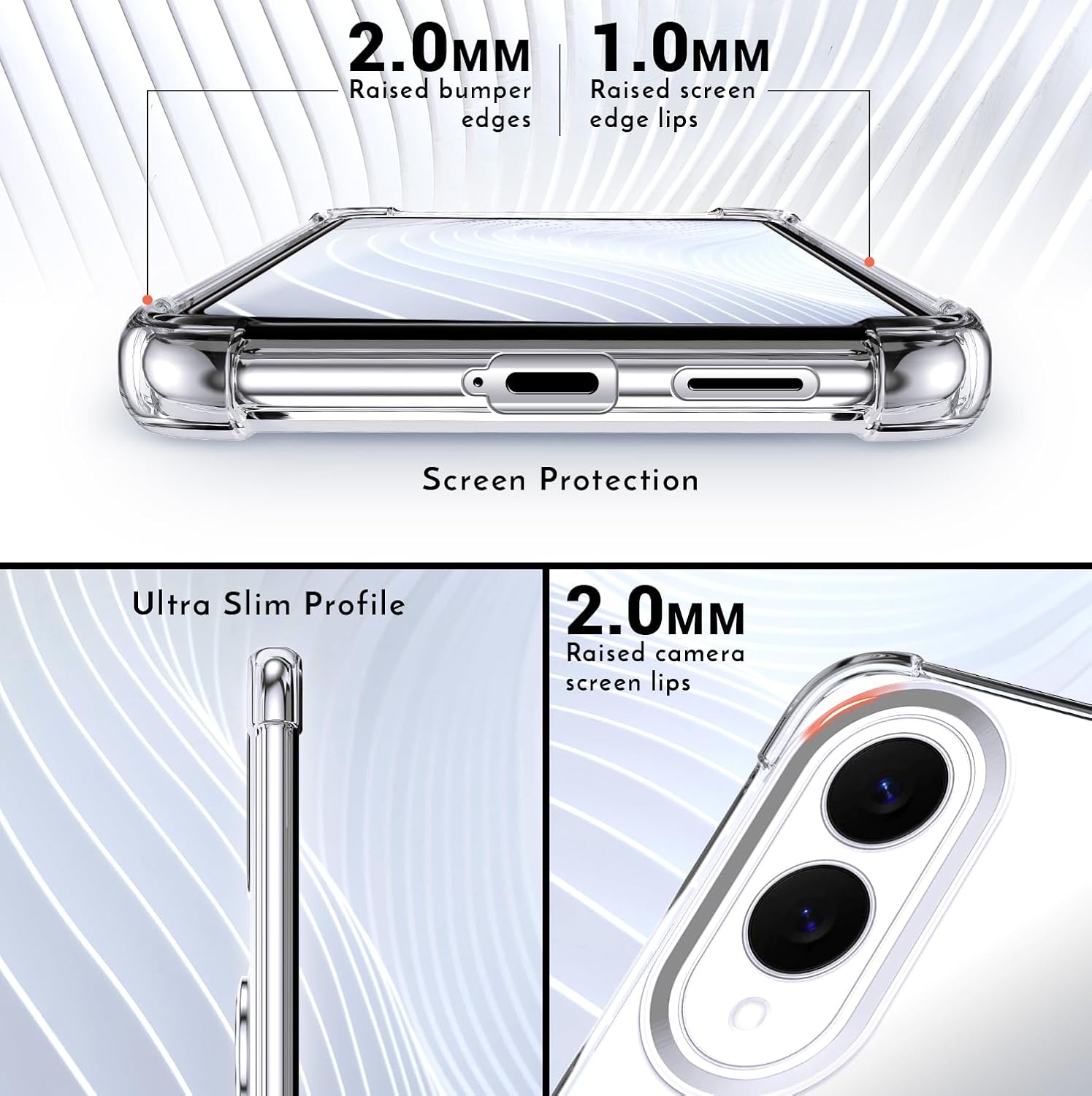 coque Samsung s25 Edge - Silverback Coque pour Samsung Galaxy S25 Edge, avec anneau rotatif à 360 degrés, coque fine et souple en TPU résistant aux chocs – Transparent – Image 4