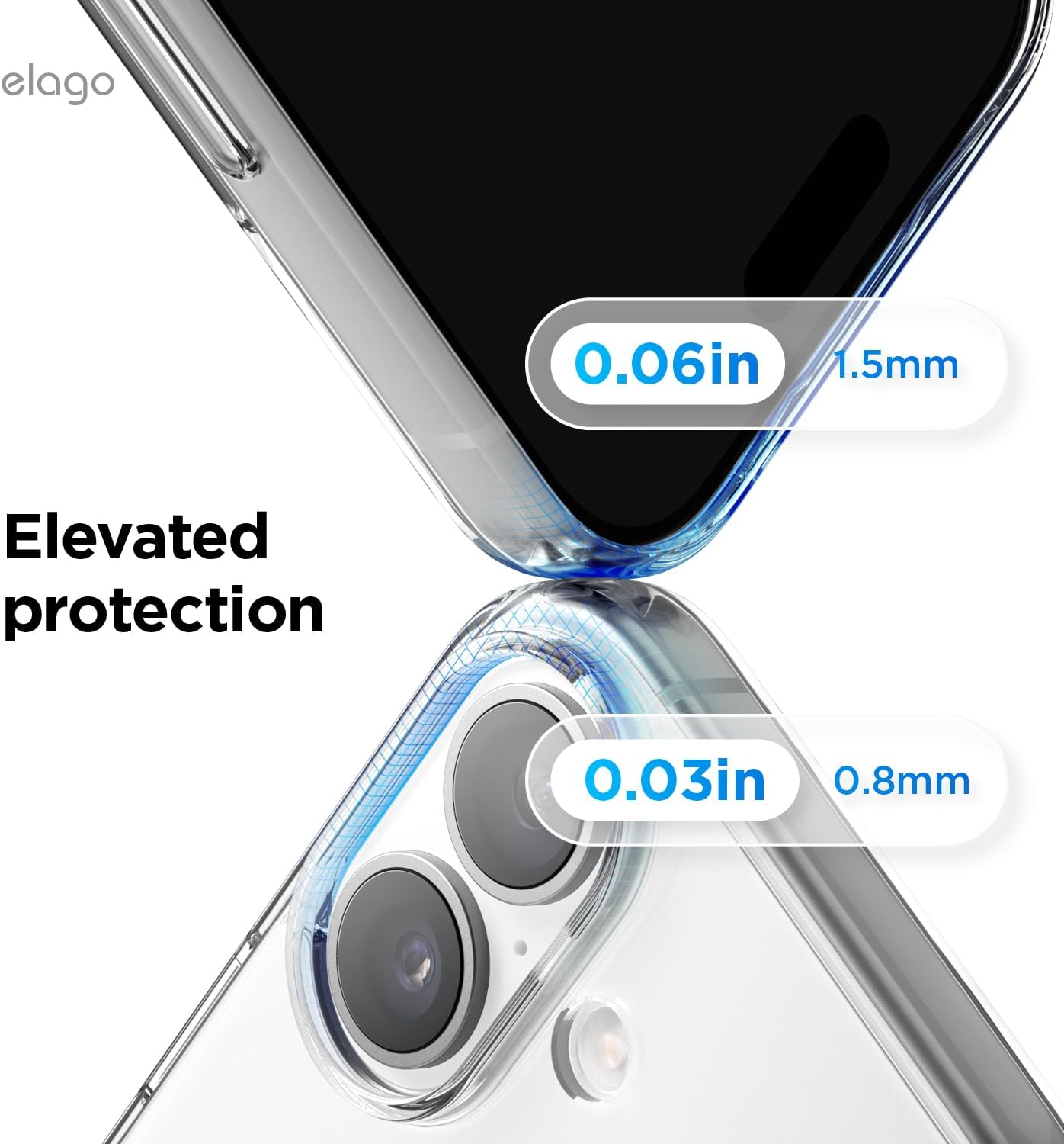 Coque iPhone 17 - elago Coque hybride transparente compatible avec iPhone 17 6,3" – Technologie hybride PC + TPU, coque de protection antichoc, fine, transparente (transparent) – Image 6