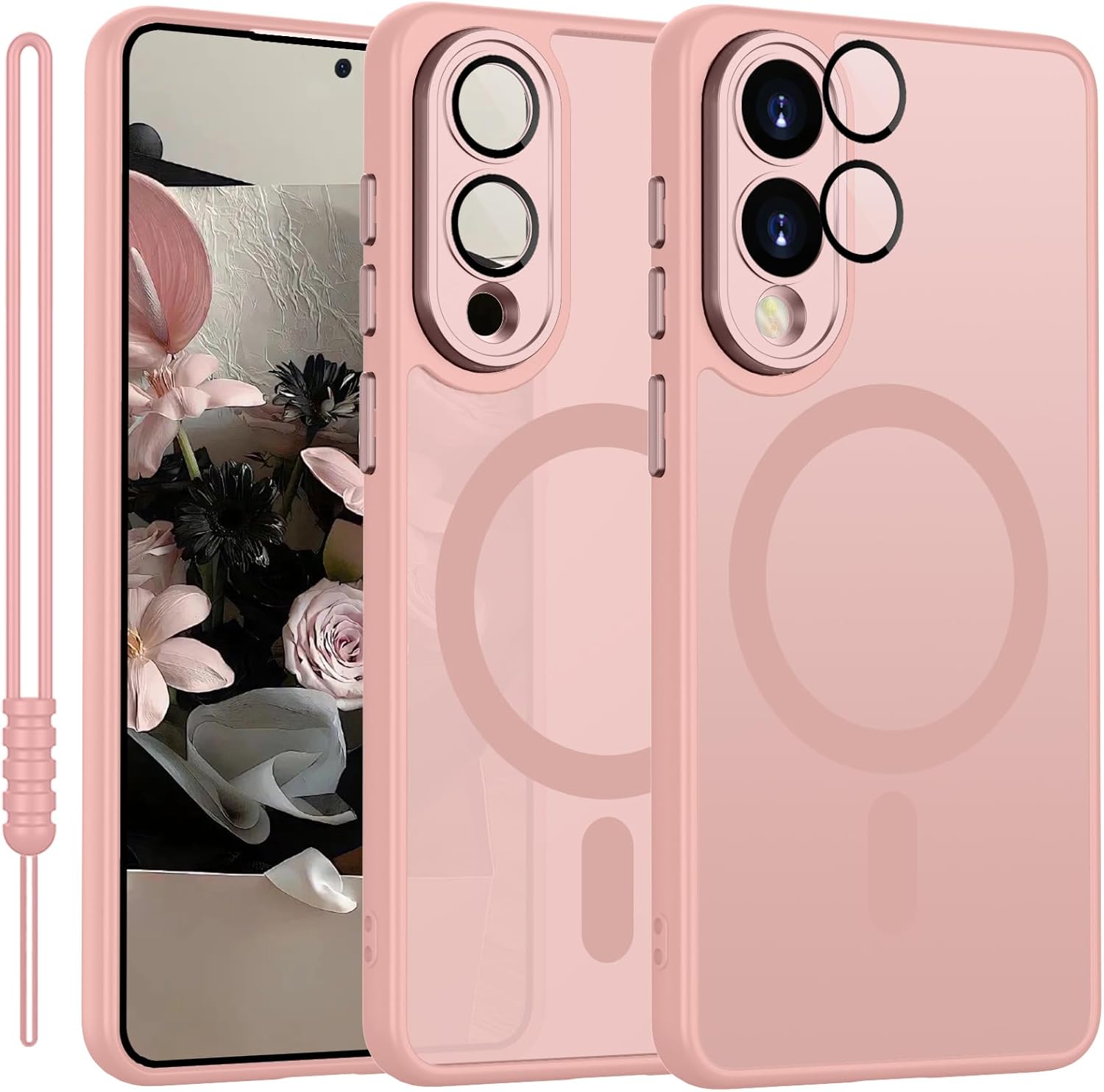 Samsung s25 Edge - Coque Samsung Galaxy S25 Edge, compatible avec MagSafe Case, protection magnétique mate, antidérapante, résistante aux rayures, aux chocs, rose – Image 2