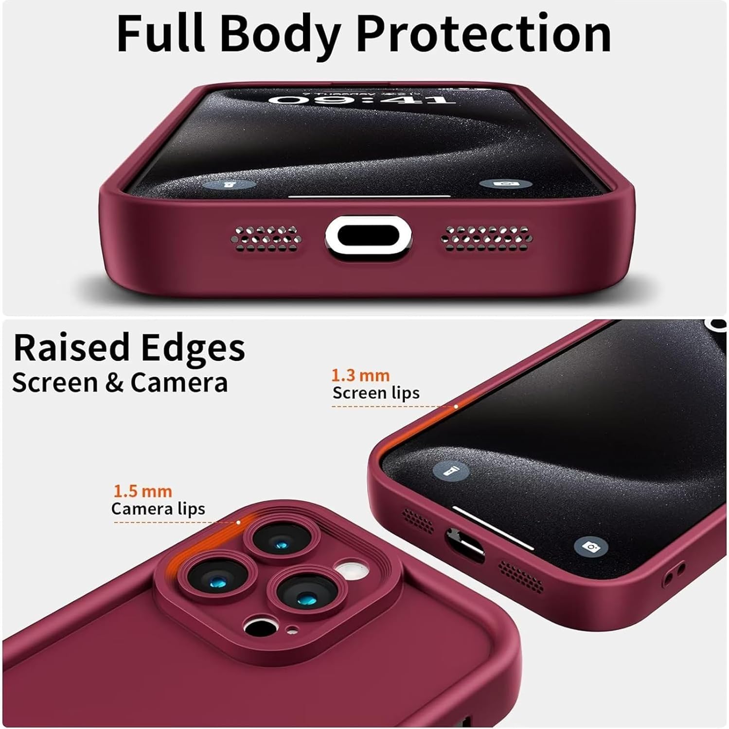 coque Samsung s25 Edge - Coque pour Samsung Galaxy S25 Edge 5G - Silicone Antichoc Housse de Protection pour Appareil Photo Portable Souple TPU Cover Bumper, Vin Rouge – Image 3