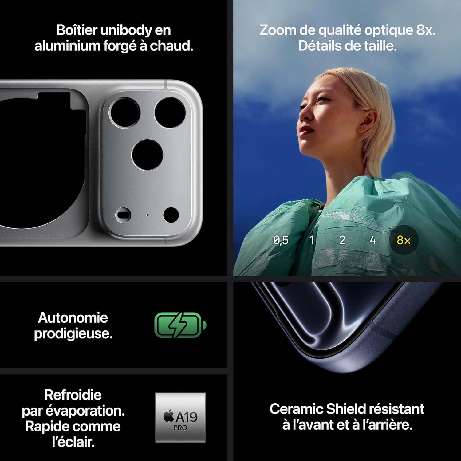 coque iphone 13 - Apple iPhone 17 Pro 1 To : écran de 6,3 pouces avec ProMotion jusqu'à 120 Hz, puce A19 Pro, autonomie prodigieuse, système de caméra Pro Fusion avec caméra frontale Center Stage ; Orange cosmique – Image 5