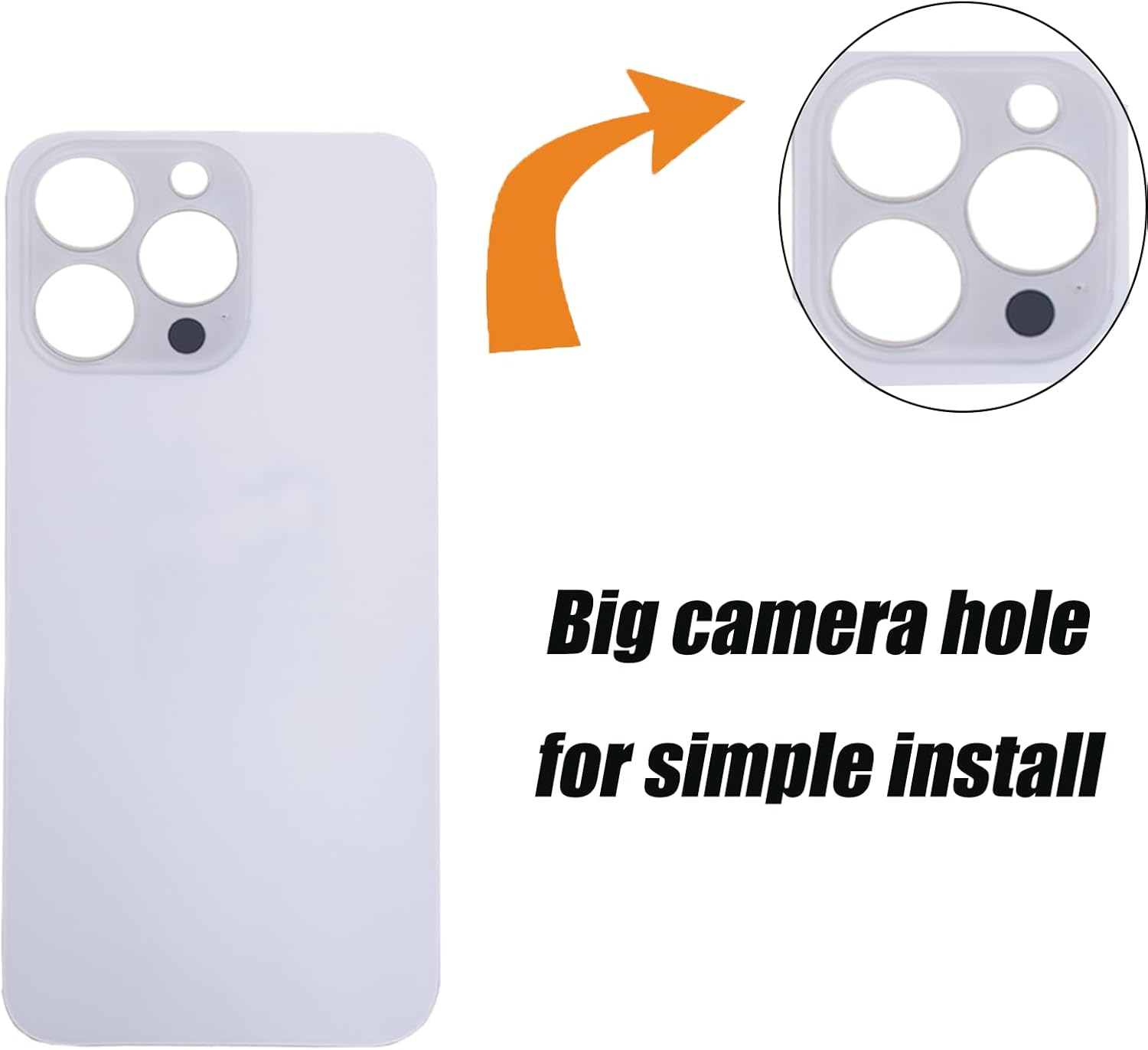 iphone 13 - PeiDog Verre arrière de remplacement pour iPhone 13 Pro avec kit d'outils de réparation (argent) – Image 4