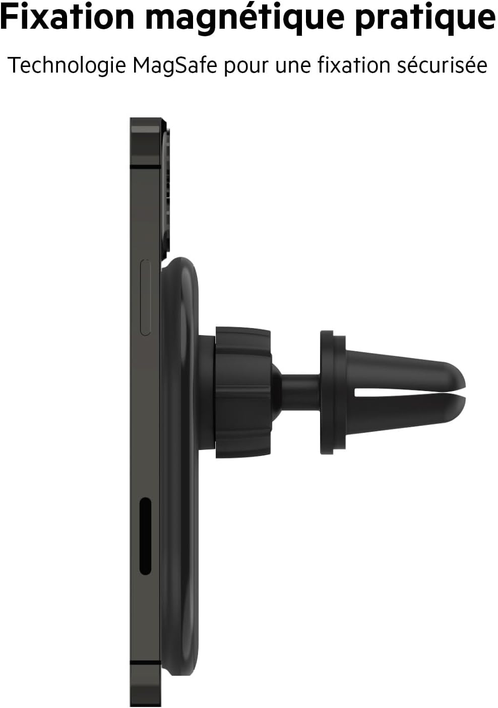 iphone 13 - Belkin BoostCharge Chargeur de voiture magnétique sans fil, support de téléphone magnétique pour voiture, compatible MagSafe, pour iPhone 17, 16, 15, 14, 13 Pro, Max, Plus, Mini (câble et chargeur inclus) – Image 3