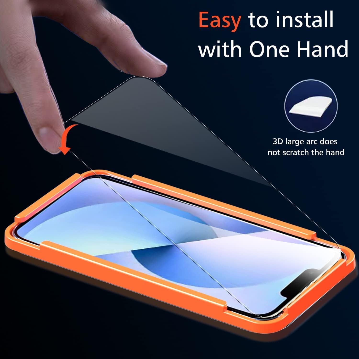 iphone 13 - Ferilinso (6-en-1) Protection en Verre Trempé pour iPhone 14 et iPhone 13 Accessoire 3 Pièces Protecteur d'Écran en Verre 3 Pièces Protection Objectif de Caméra Caméra Arrière Compatible avec Étui – Image 8