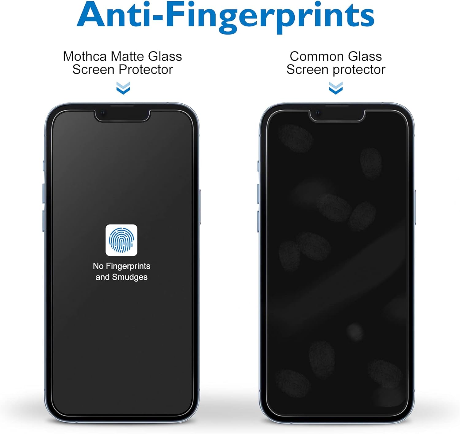 iphone 13 - Mothca (2 + 2 Pièces Films de Protection d'Écran en Verre Trempé Mat pour iPhone 13 + Protecteur de Caméra Arrière, Antireflet et Anti-Traces de Doigts, Verre Mat 9H - 6,1" (2021) – Image 5