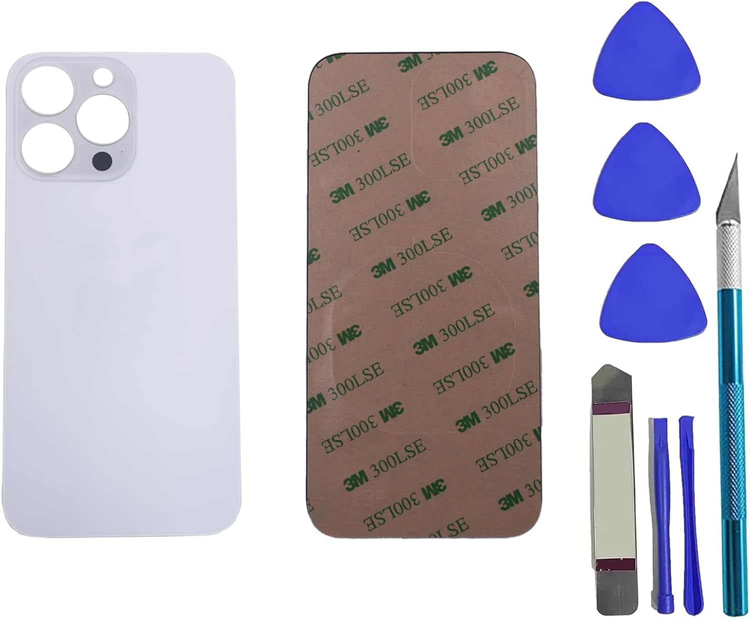 iphone 13 - PeiDog Verre arrière de remplacement pour iPhone 13 Pro avec kit d'outils de réparation (argent) – Image 2
