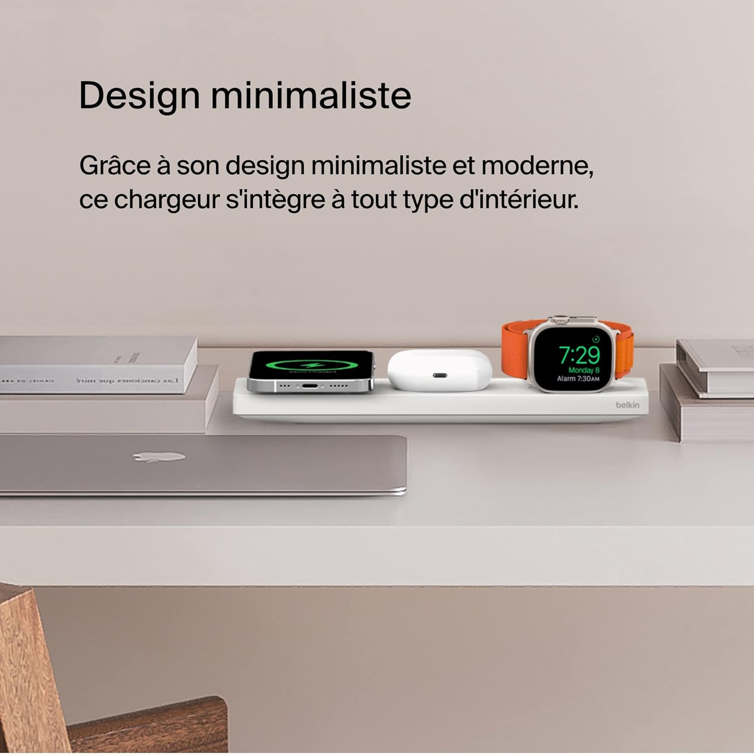 iphone 13 - Chargeur Belkin MagSafe, chargeur 3 en 1, certification MFi, chargeur sans fil rapide pour iPhone 16, 15, 14, 13, série 12, Apple Watch 10, 9, 8, 7, 6, Ultra (et versions antérieures), AirPods 2, AirPods Pro – Image 7