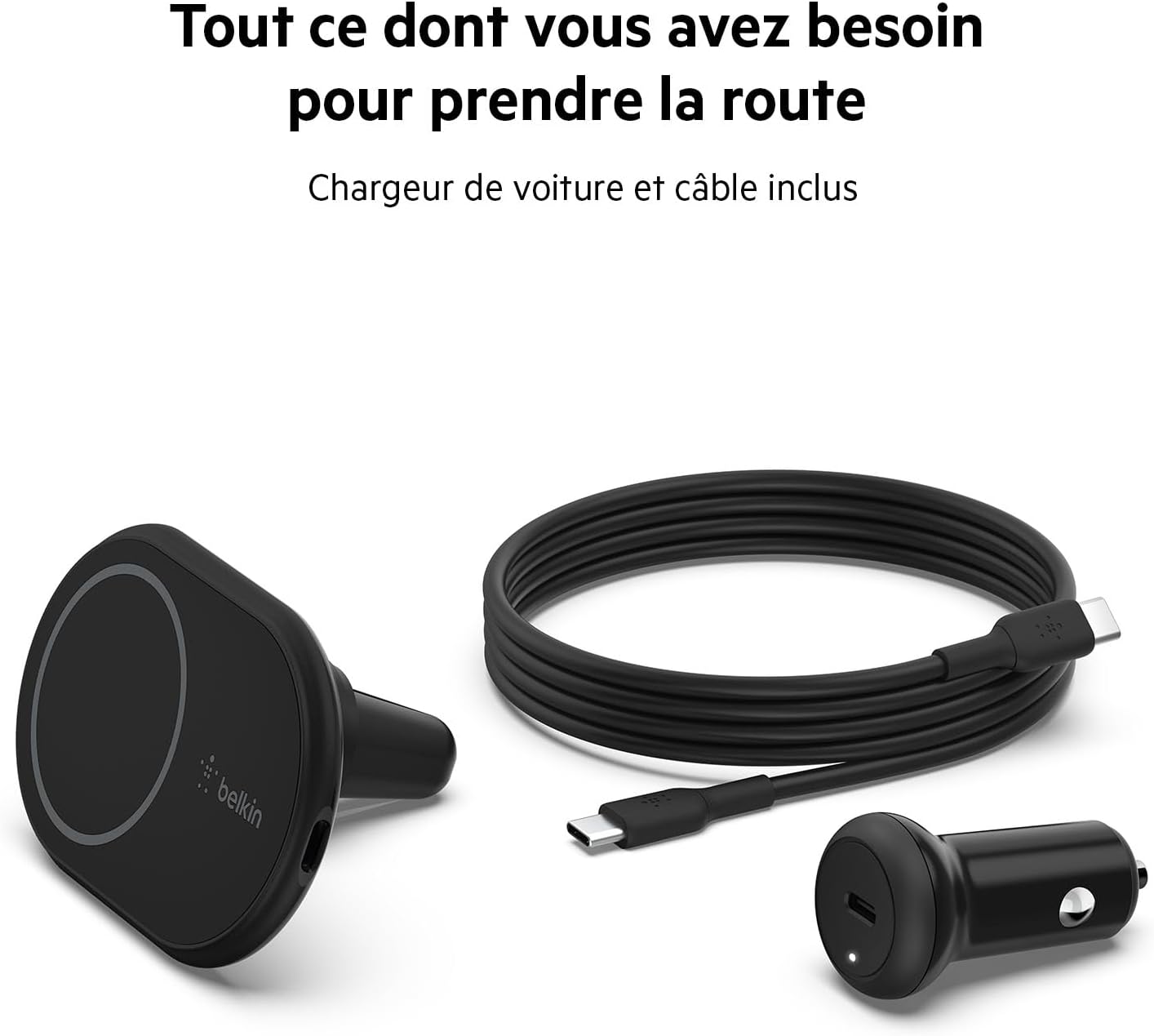 iphone 13 - Belkin BoostCharge Chargeur de voiture magnétique sans fil, support de téléphone magnétique pour voiture, compatible MagSafe, pour iPhone 17, 16, 15, 14, 13 Pro, Max, Plus, Mini (câble et chargeur inclus) – Image 8