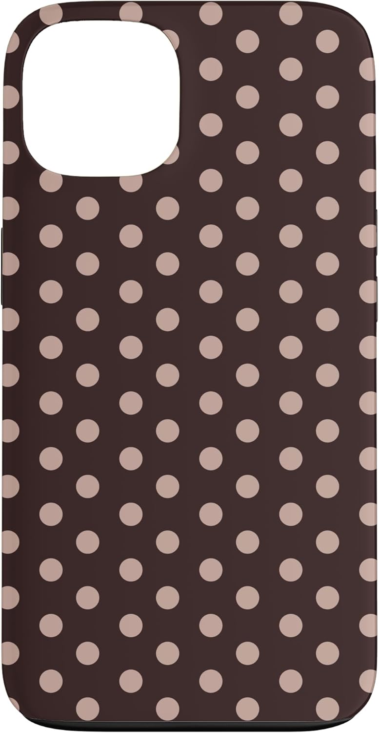 iphone 13 - Coque marron à pois bohème vintage esthétique à pois mignon girly pour iPhone 13 – Image 2