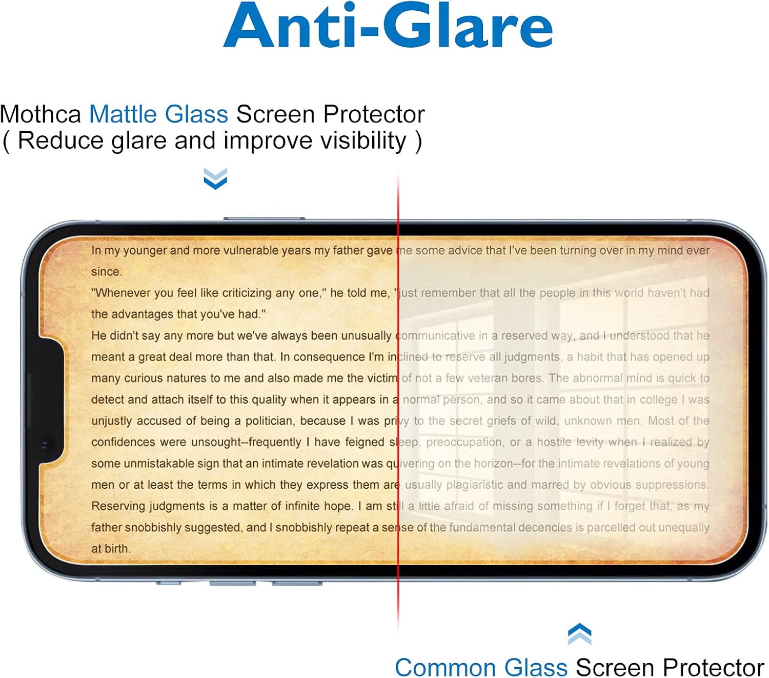 iphone 13 - Mothca (2 + 2 Pièces Films de Protection d'Écran en Verre Trempé Mat pour iPhone 13 + Protecteur de Caméra Arrière, Antireflet et Anti-Traces de Doigts, Verre Mat 9H - 6,1" (2021) – Image 4