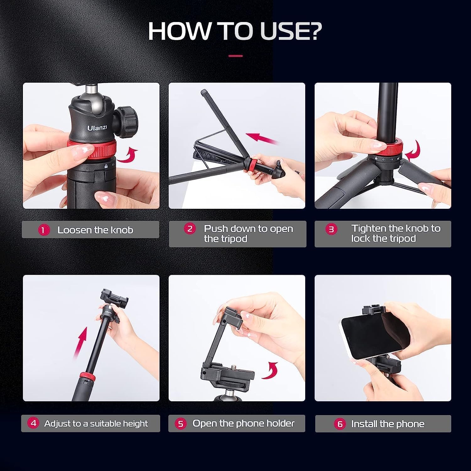 iphone 13 - ULANZI MT-44 Perche à selfie Bluetooth, 147 cm, trépied portable 2 en 1 pour appareils photo de smartphone avec rotule à 360°, support de téléphone, filetage 1/4", trépied compact pour Sony Samsung iPhone – Image 6