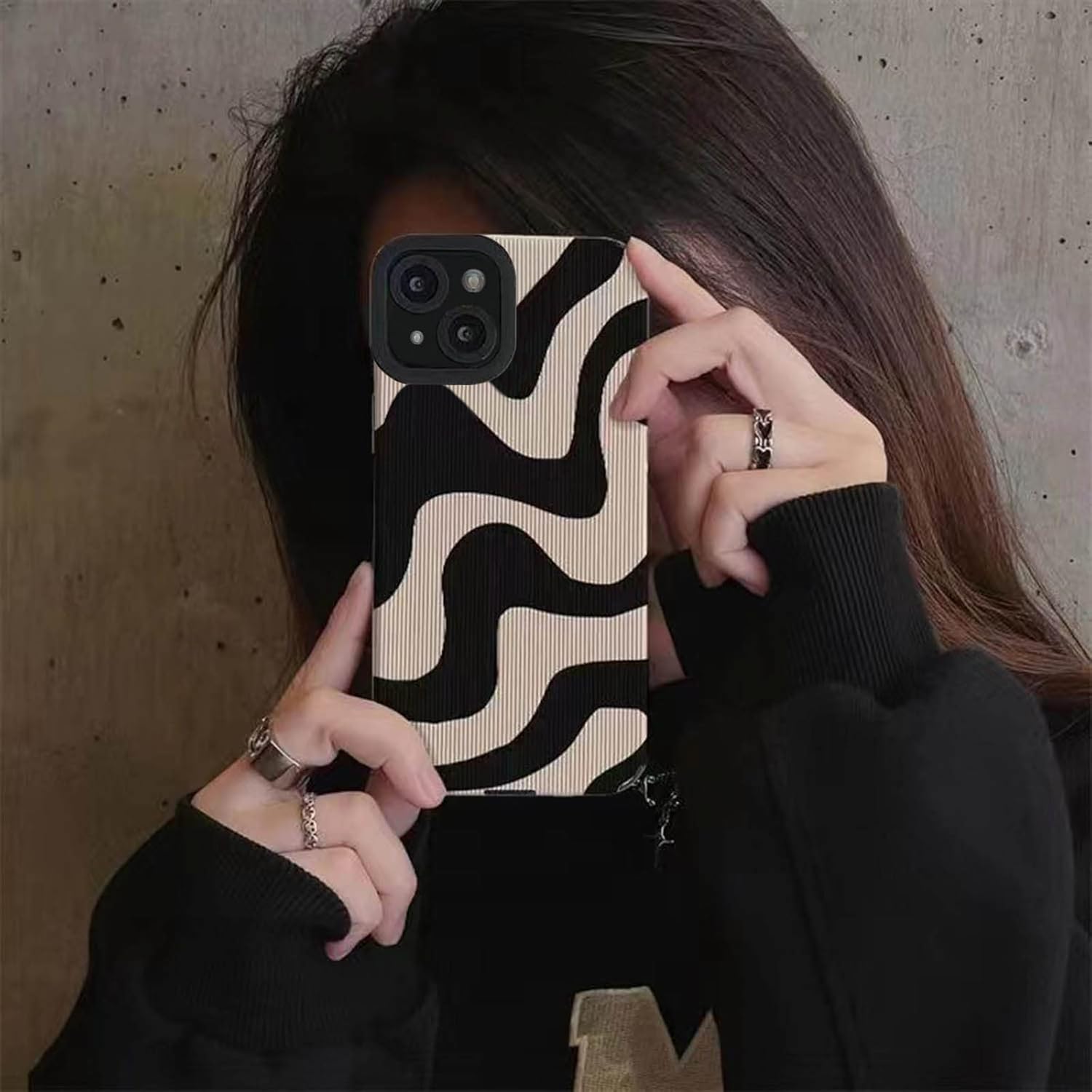 coque iphone 13 - Ownest Compatible avec iPhone 13 Coque, Simple Mignon Zèbre Animé Vague Bouclée Dessin Modèle Antichoc Étui de Téléphone Portable Housse Homme Femme Fille Objectif d'appareil Photo Étui de Protection – Image 7