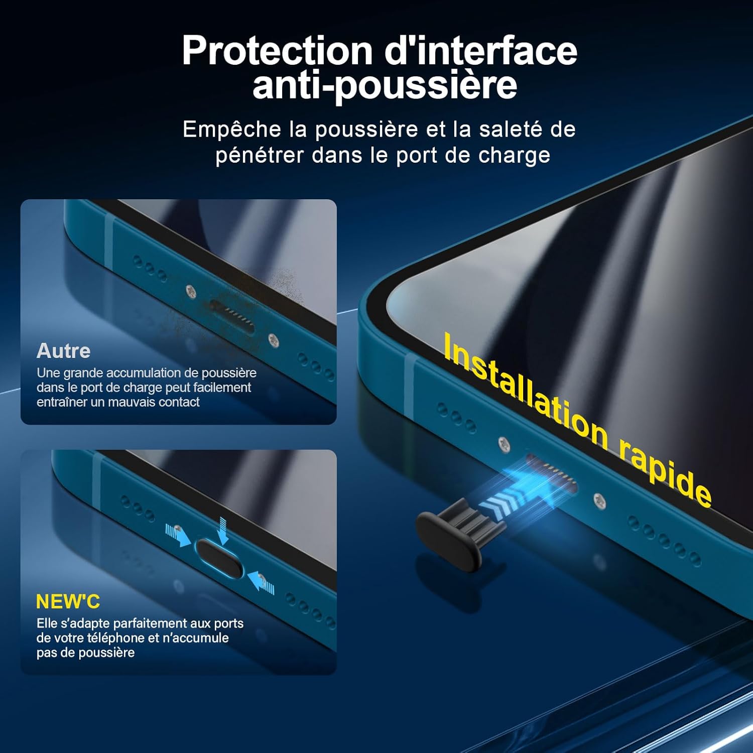 iphone 13 - NEW'C Lot de 6, 3 x Verre Trempé Anti-Espion pour iPhone 13 (6,1") et 3 x Protection Caméra Arrière + Bouchon Anti-Poussière - Verre Dureté 9H - Angle de Confidentialité Amélioré 28 Degrés – Image 8