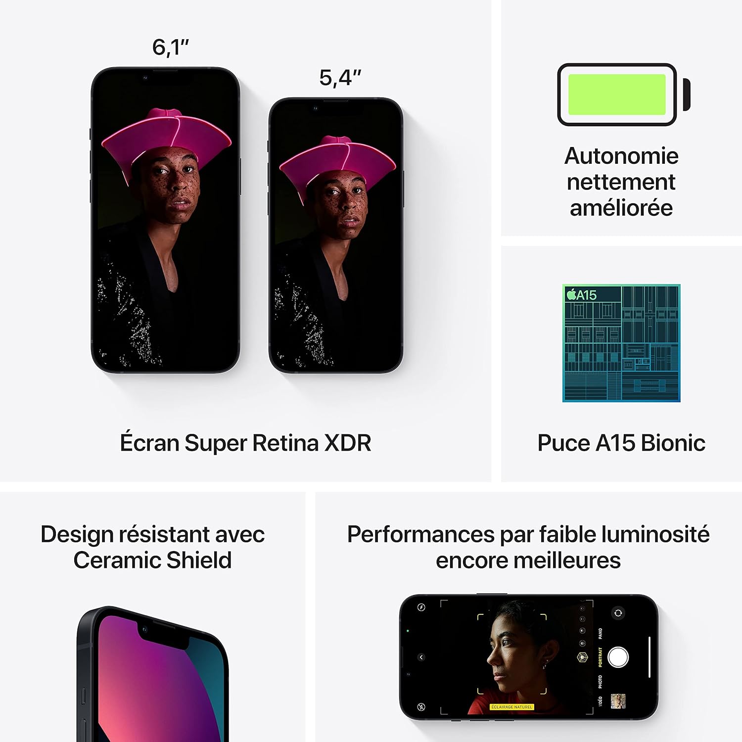 iphone 13 - Apple iPhone 13, 128 Go, minuit - (remis à neuf) – Image 6
