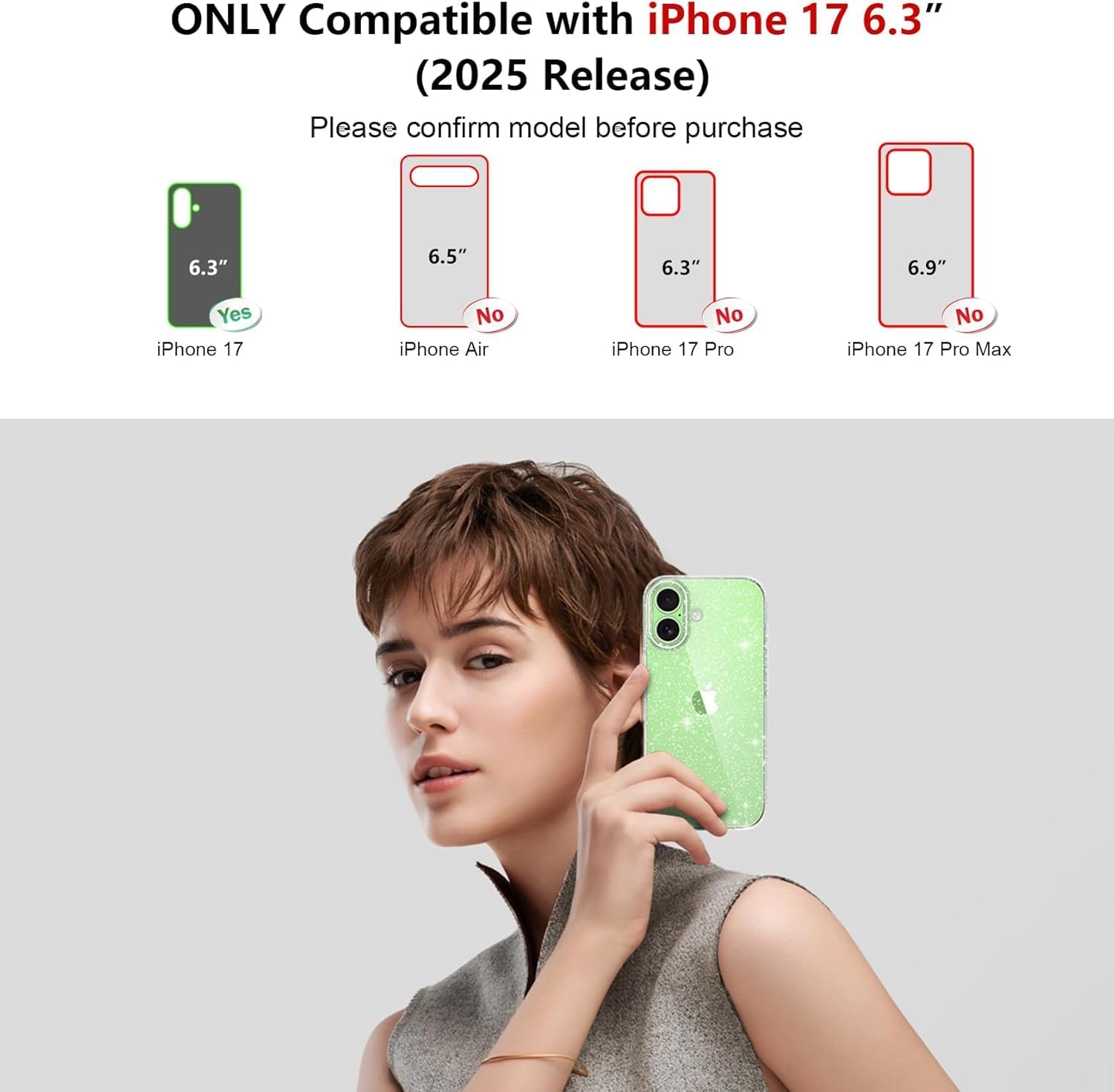 Coque iPhone 17 silicone TPU pailleté | France Coques – Image 3