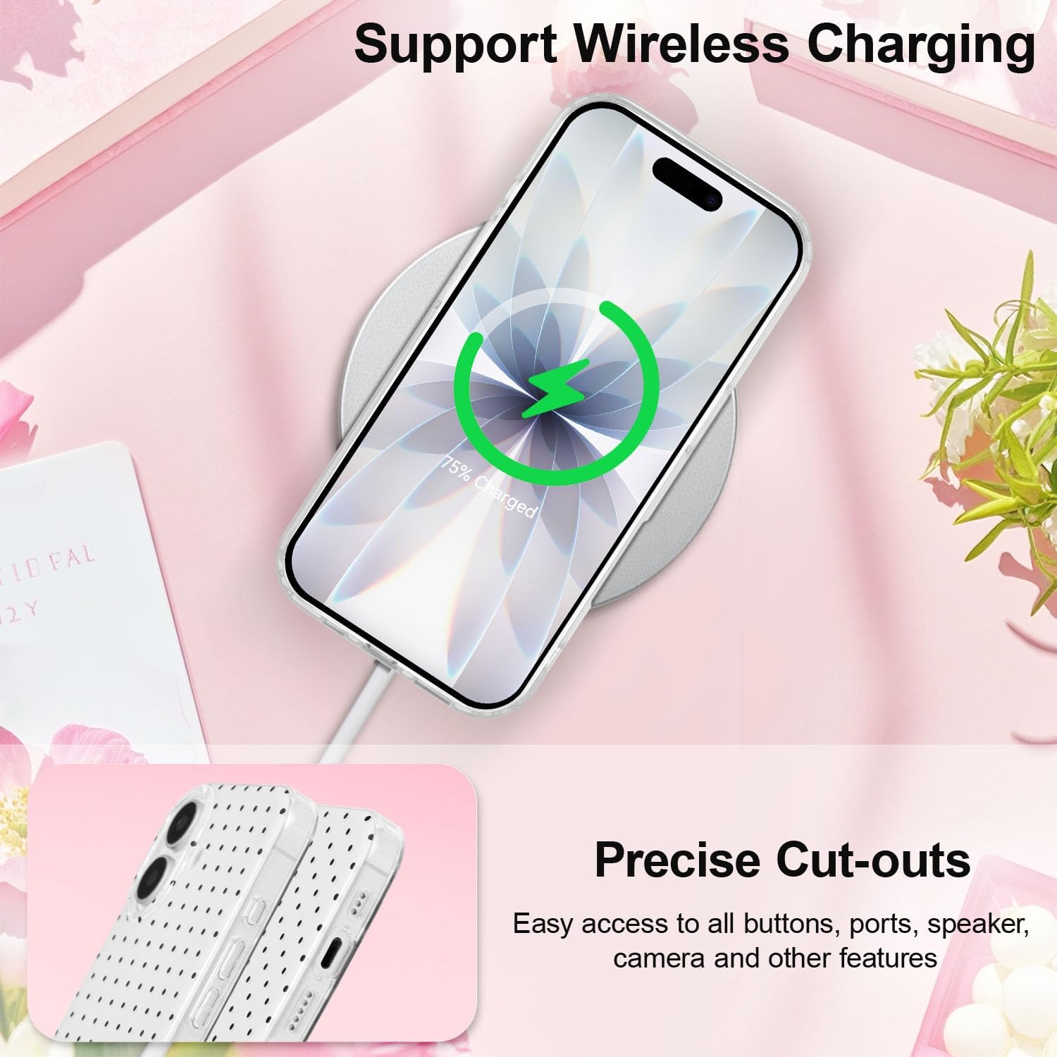 Coque iPhone 17 silicone TPU motif à pois esthétique | France Coques – Image 5