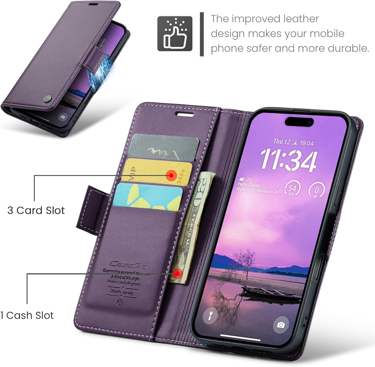 Coque iPhone 17 cuir PU protection RFID | France Coques – Image 4