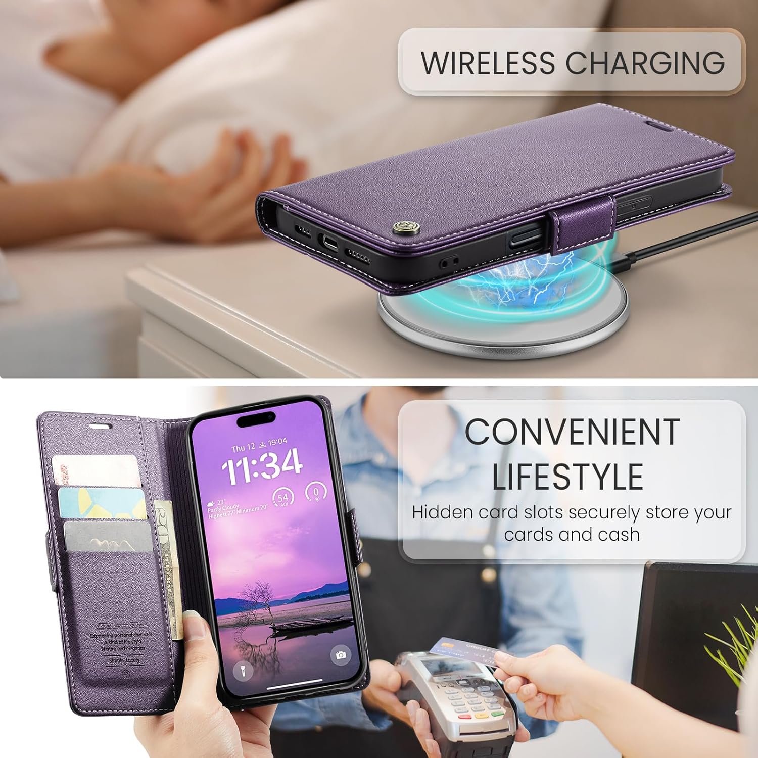 Coque iPhone 17 cuir PU protection RFID | France Coques – Image 5