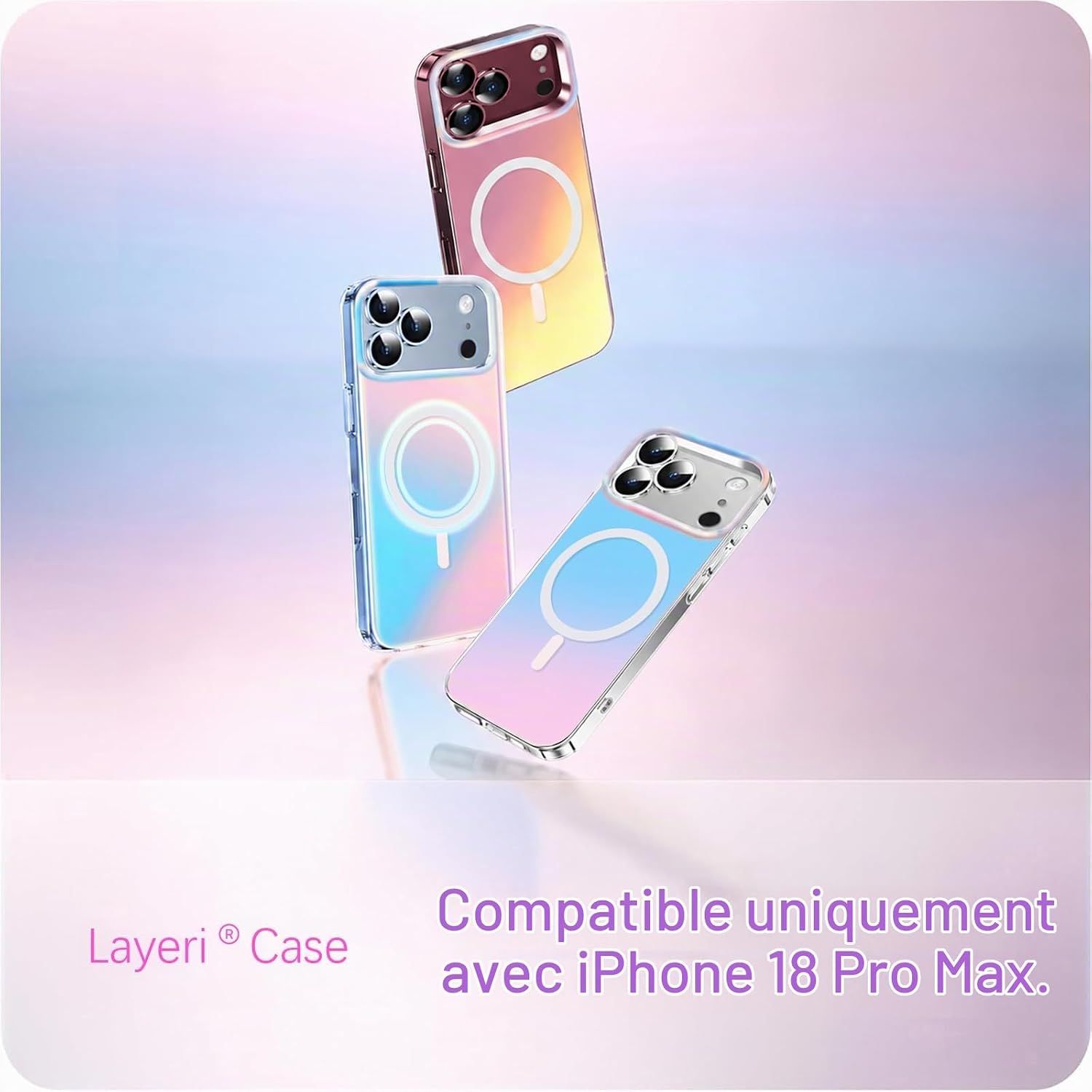Coque iPhone 18 Pro holographique mate antichoc | France Coques – Image 2
