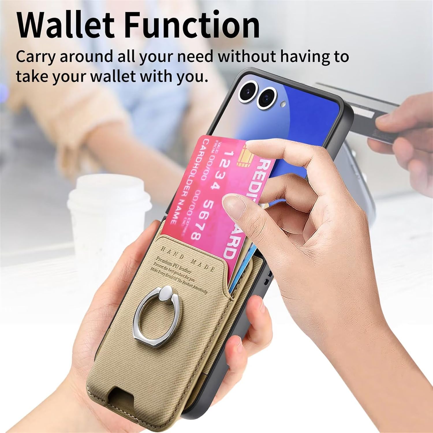 Coque Galaxy Z Flip8 rigide avec anneau kaki | France Coques – Image 4