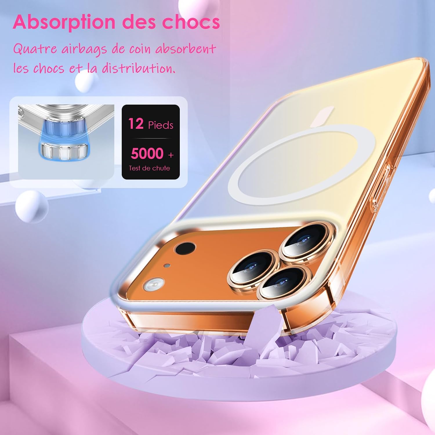 Coque iPhone 18 Pro holographique mate antichoc | France Coques – Image 3