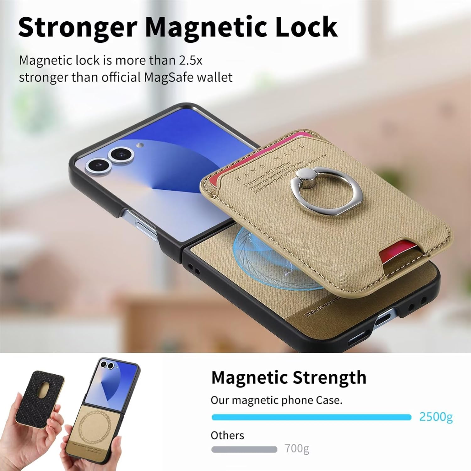 Coque Galaxy Z Flip8 rigide avec anneau kaki | France Coques – Image 5