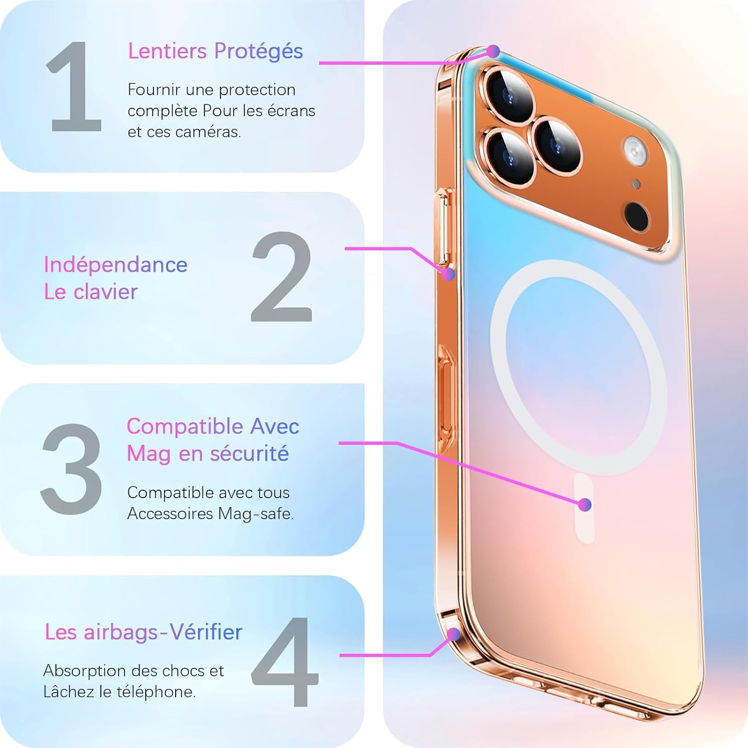 Coque iPhone 18 Pro holographique mate antichoc | France Coques – Image 7